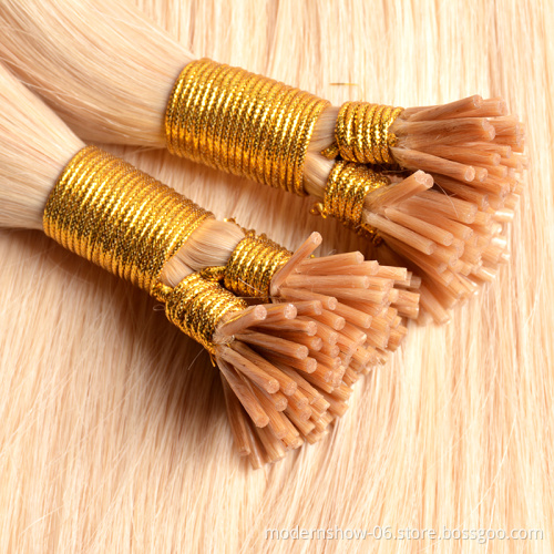 Full Cuticles Thick Bottom Double Drawn Flat tip Hair Extensions Wholesale Italian Keratin Flat tip Hair